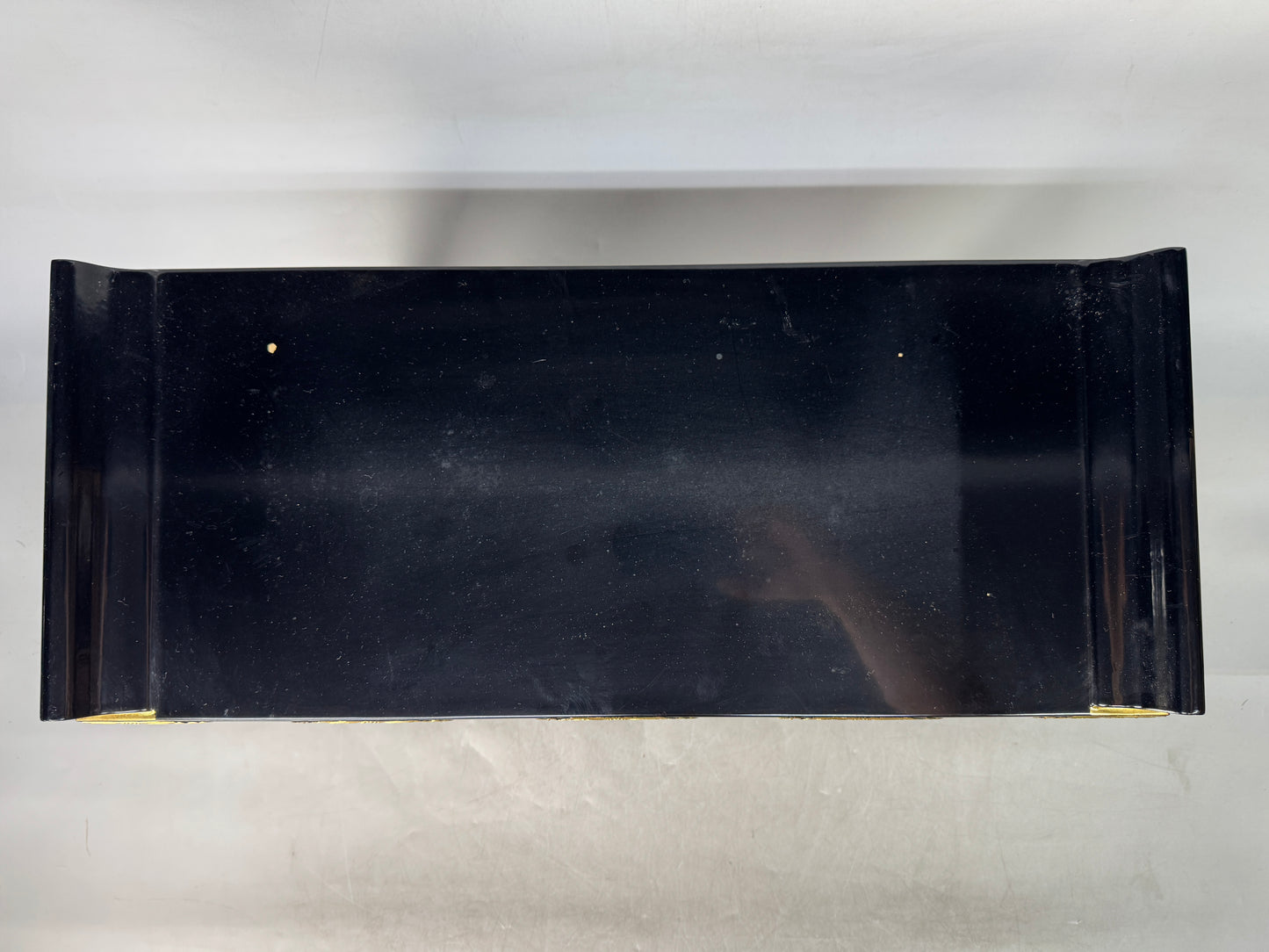 Y8923 Buddhist Altar Equipment Sutra desk black lacquer gold leaf Japan antique