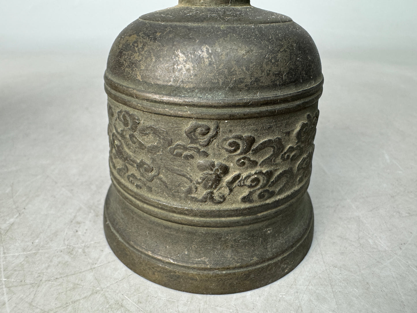 Y8924 Buddhist Altar Equipment Hand bell signed Japan antique Buddhism art