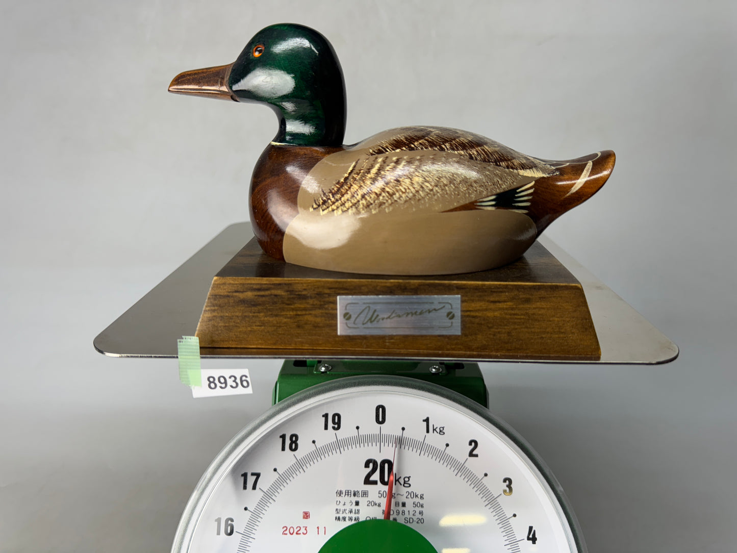 Y8936 BOX Duck accessory case wood carving Tsubogen Japan antique container