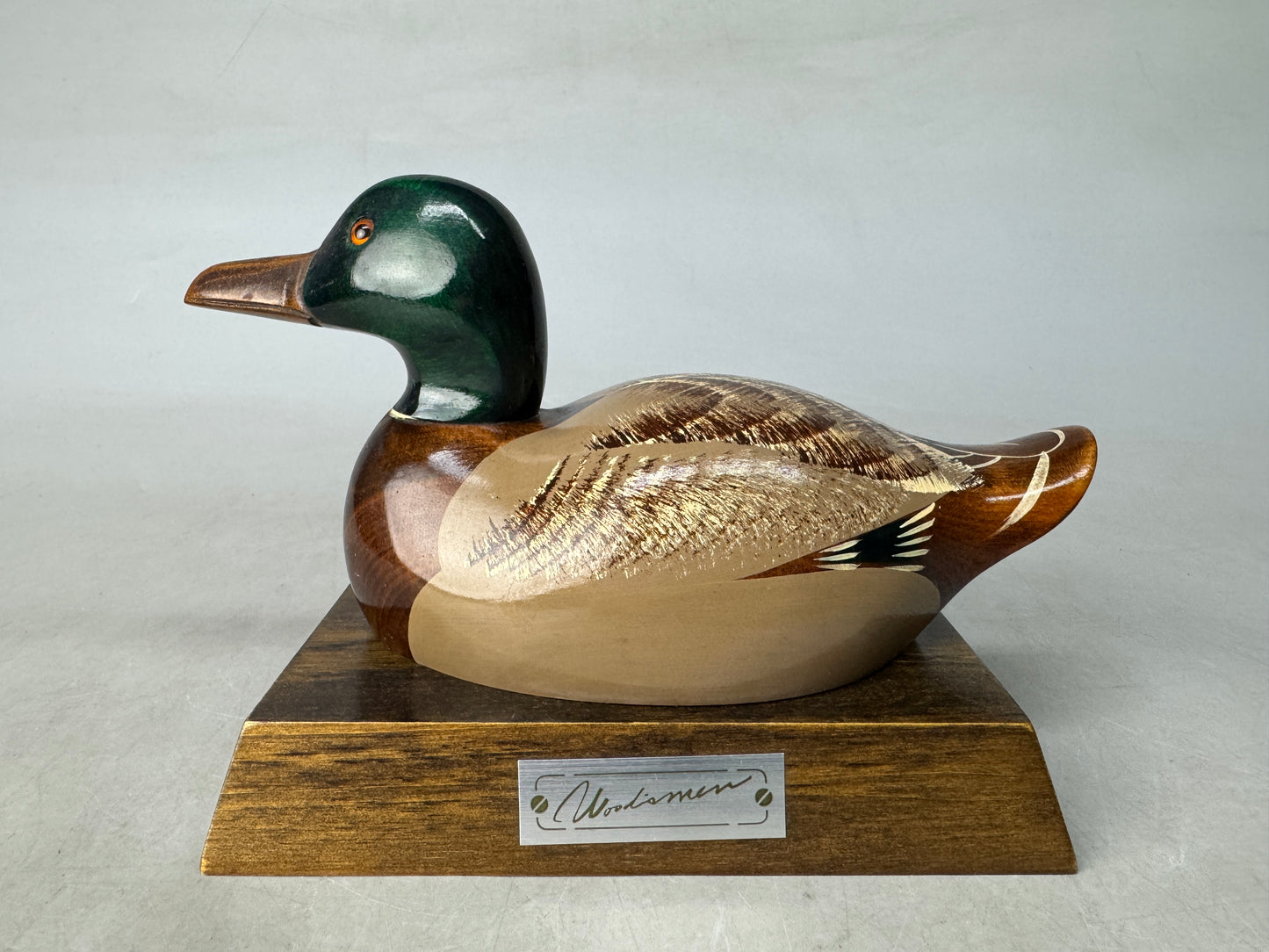 Y8936 BOX Duck accessory case wood carving Tsubogen Japan antique container