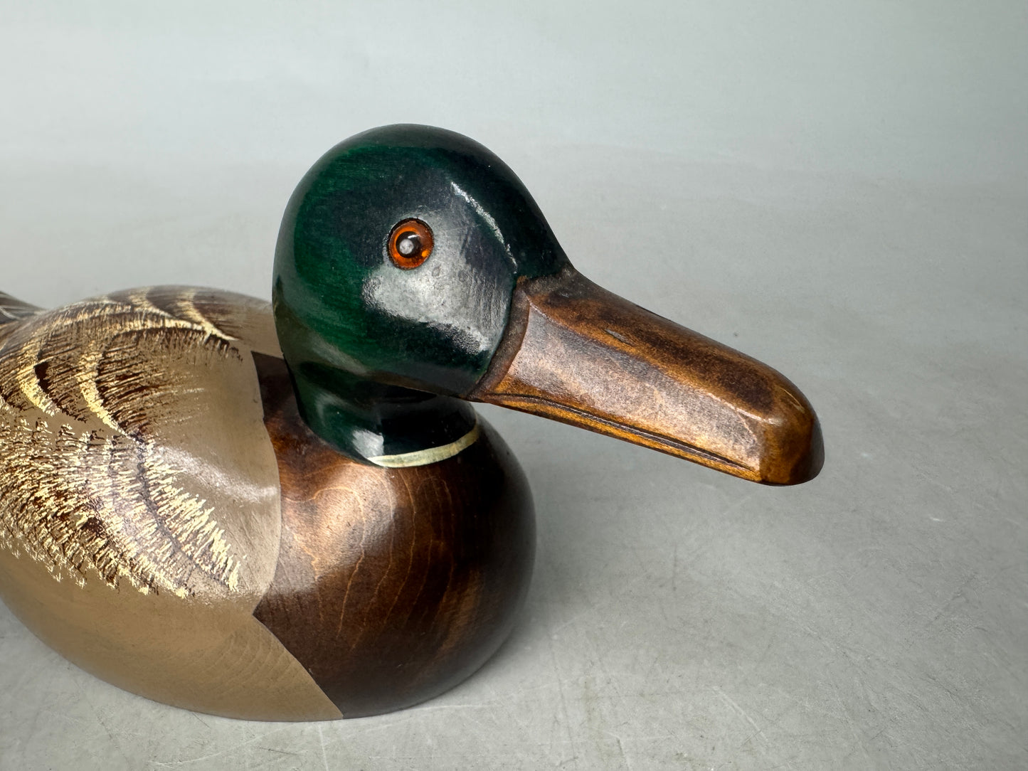 Y8936 BOX Duck accessory case wood carving Tsubogen Japan antique container