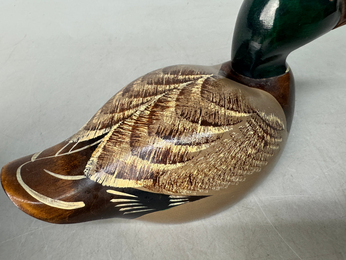 Y8936 BOX Duck accessory case wood carving Tsubogen Japan antique container