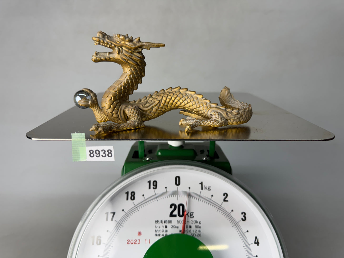 Y8938 OKIMONO metal Dragon figurine Japan antique interior figure ornament decor
