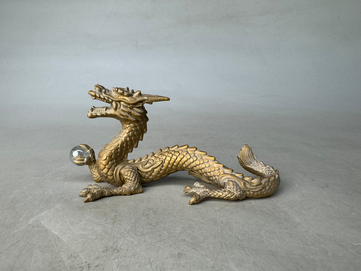 Y8938 OKIMONO metal Dragon figurine Japan antique interior figure ornament decor