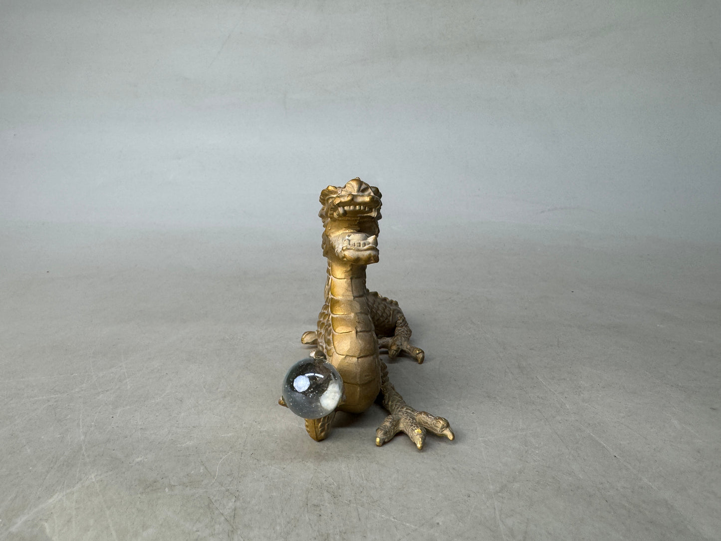 Y8938 OKIMONO metal Dragon figurine Japan antique interior figure ornament decor