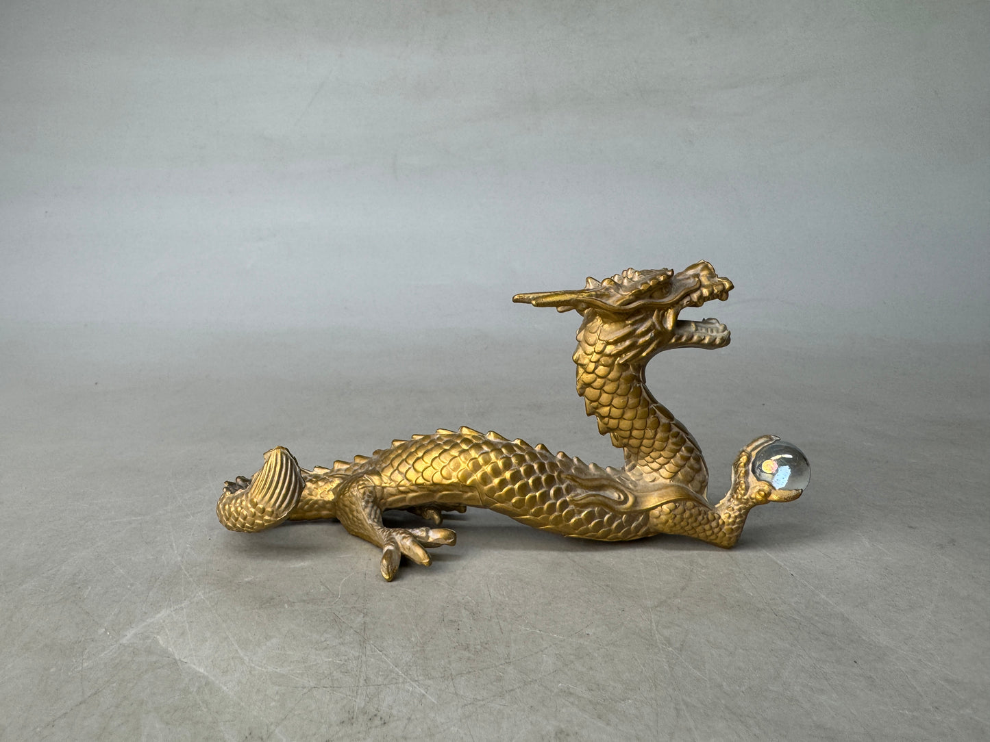Y8938 OKIMONO metal Dragon figurine Japan antique interior figure ornament decor