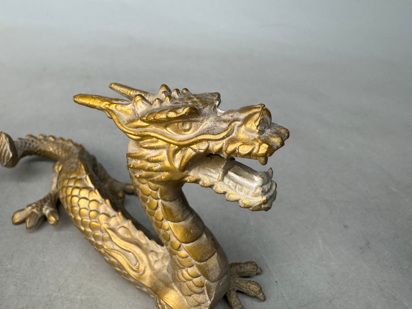 Y8938 OKIMONO metal Dragon figurine Japan antique interior figure ornament decor