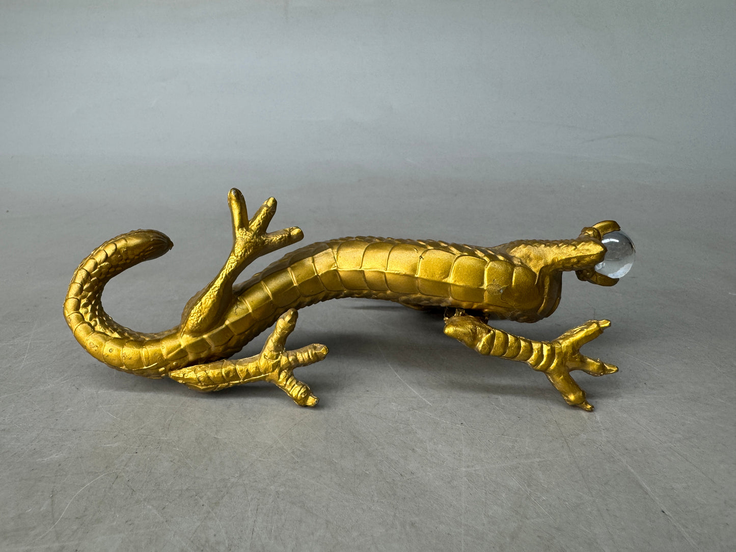 Y8938 OKIMONO metal Dragon figurine Japan antique interior figure ornament decor