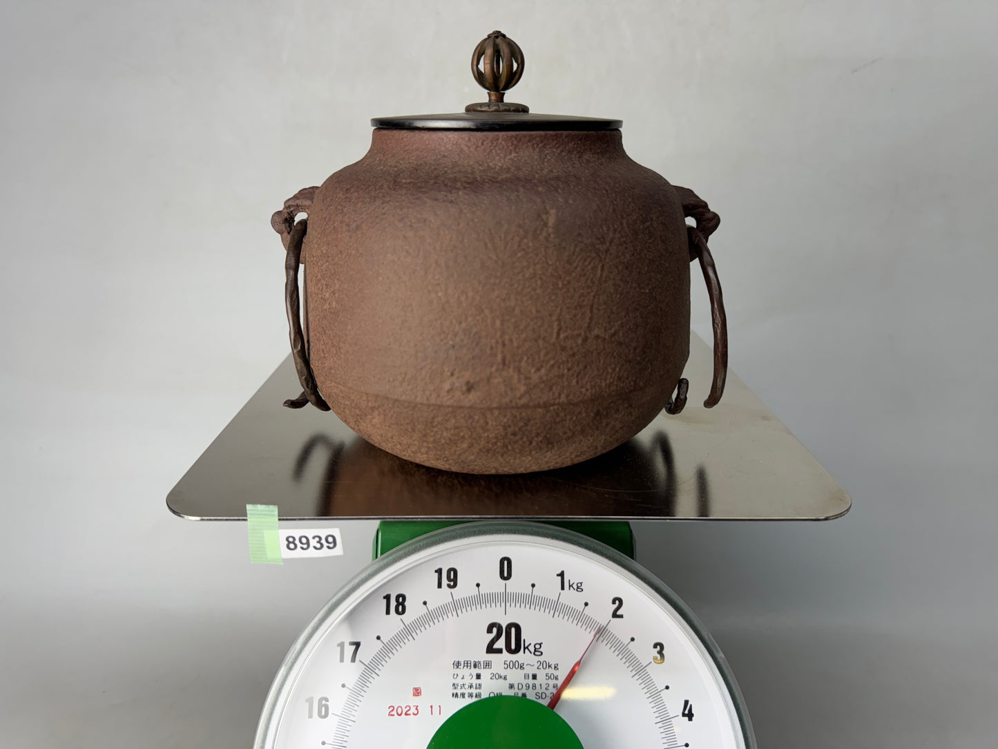 Y8939 CHAGAMA Iron teapot pot Copper lid Japan antique tea ceremony utensils