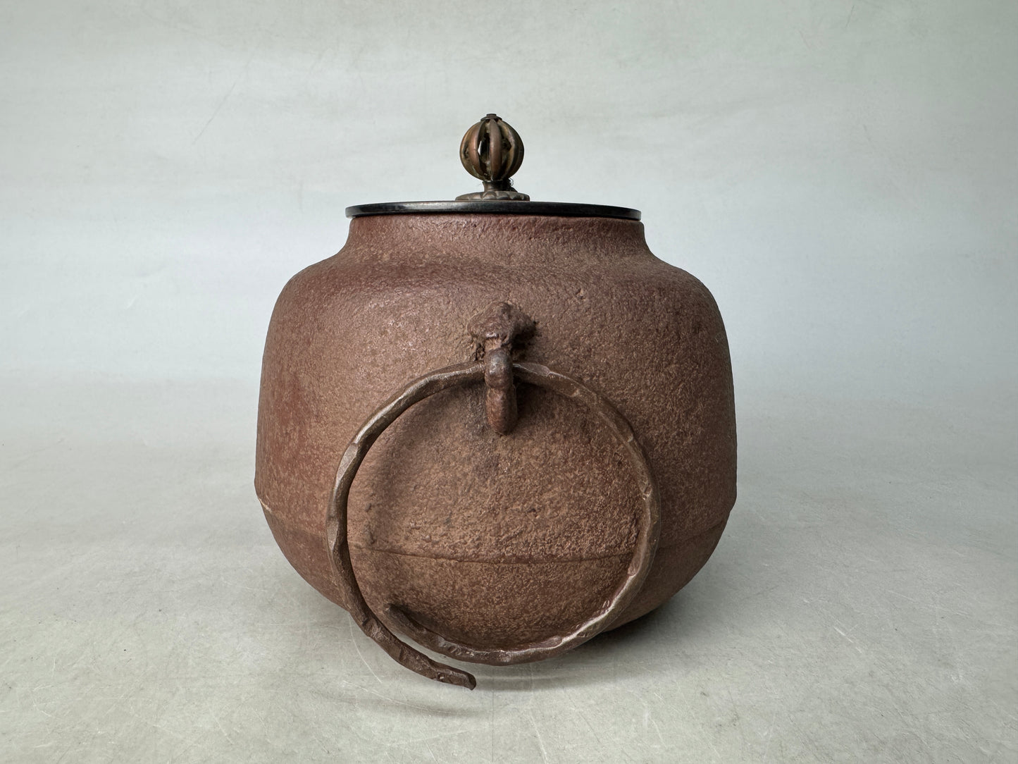 Y8939 CHAGAMA Iron teapot pot Copper lid Japan antique tea ceremony utensils
