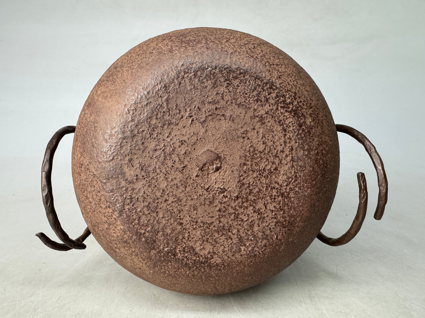 Y8939 CHAGAMA Iron teapot pot Copper lid Japan antique tea ceremony utensils