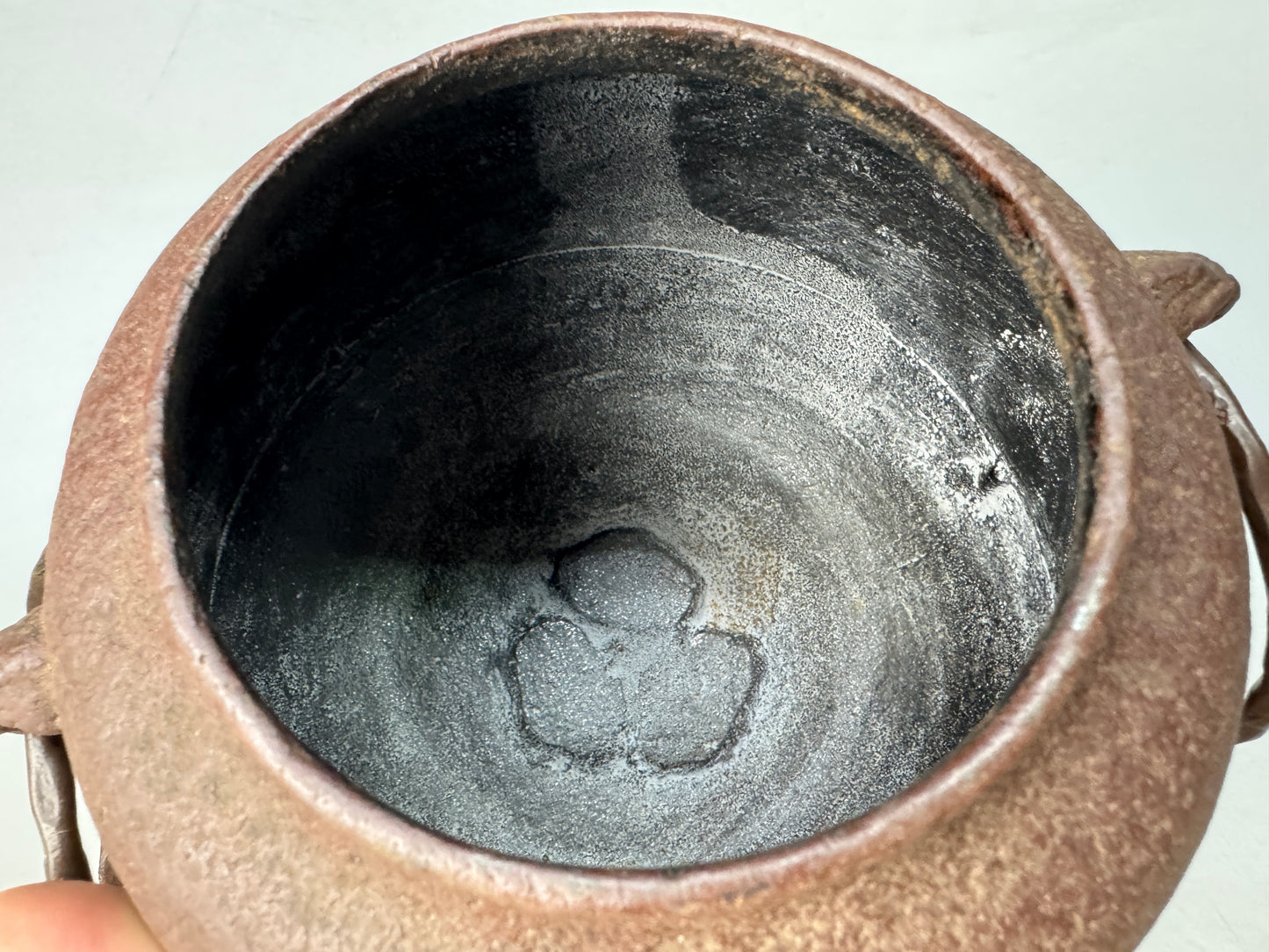 Y8939 CHAGAMA Iron teapot pot Copper lid Japan antique tea ceremony utensils