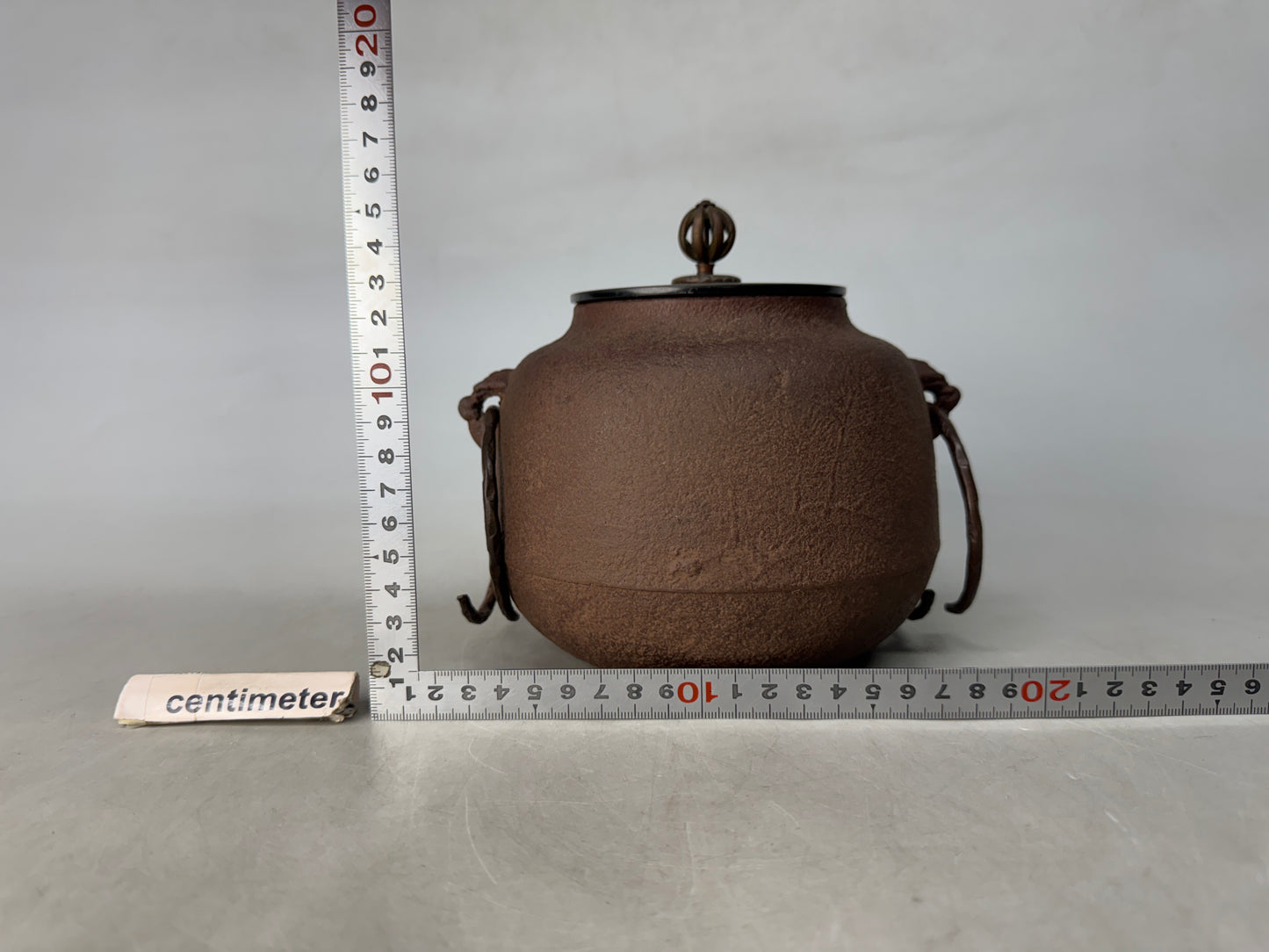 Y8939 CHAGAMA Iron teapot pot Copper lid Japan antique tea ceremony utensils