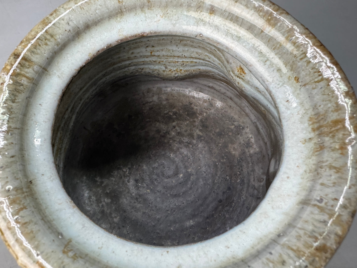 Y8943 MIZUSASHI Hagi-ware water pot signed box Japan antique tea ceremony