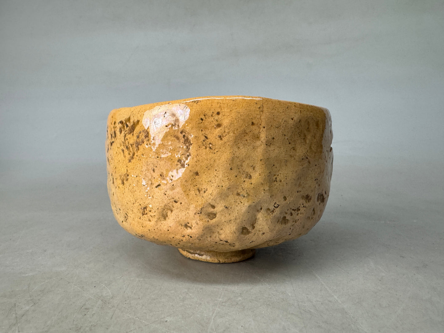 Y8947 CHAWAN Raku-ware bowl Paulownia Phoenix Japan antique tea ceremony pottery
