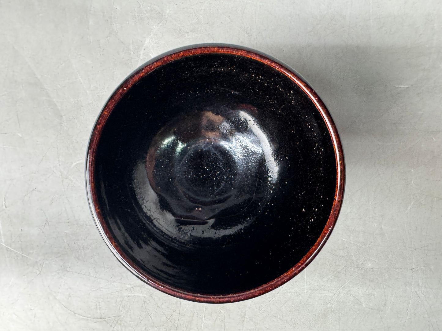 Y8951 CHAWAN Seto-ware Setoguro bowl signed Japan antique tea ceremony pottery
