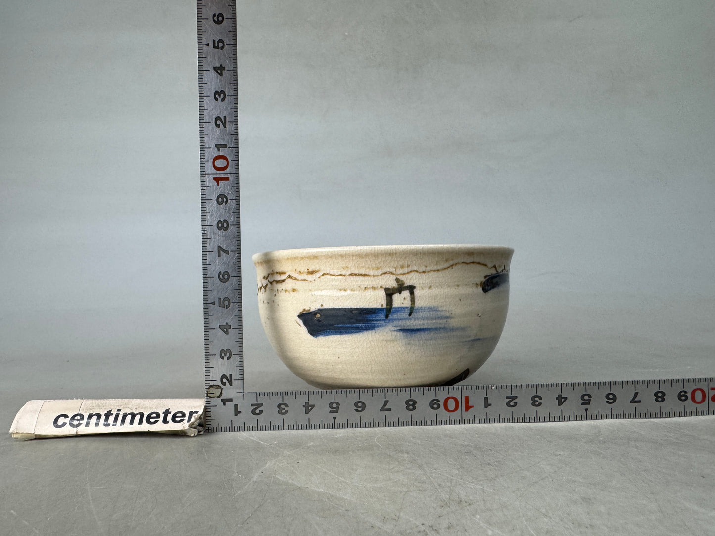 Y8952 CHAWAN Seto-ware bowl signed Japan antique tea ceremony cup pottery