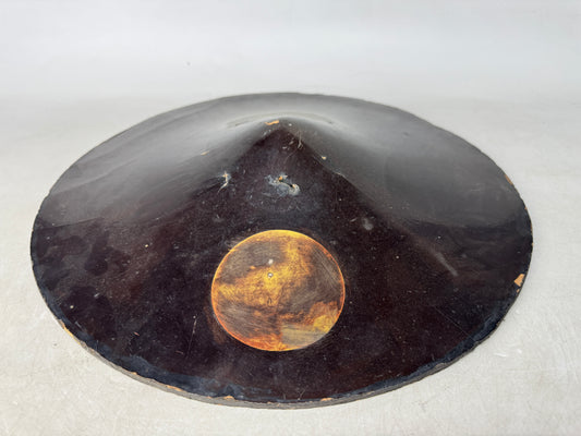 Y8962 JINGASA Black lacquer battle hat Japanese samurai yoroi armor helmet