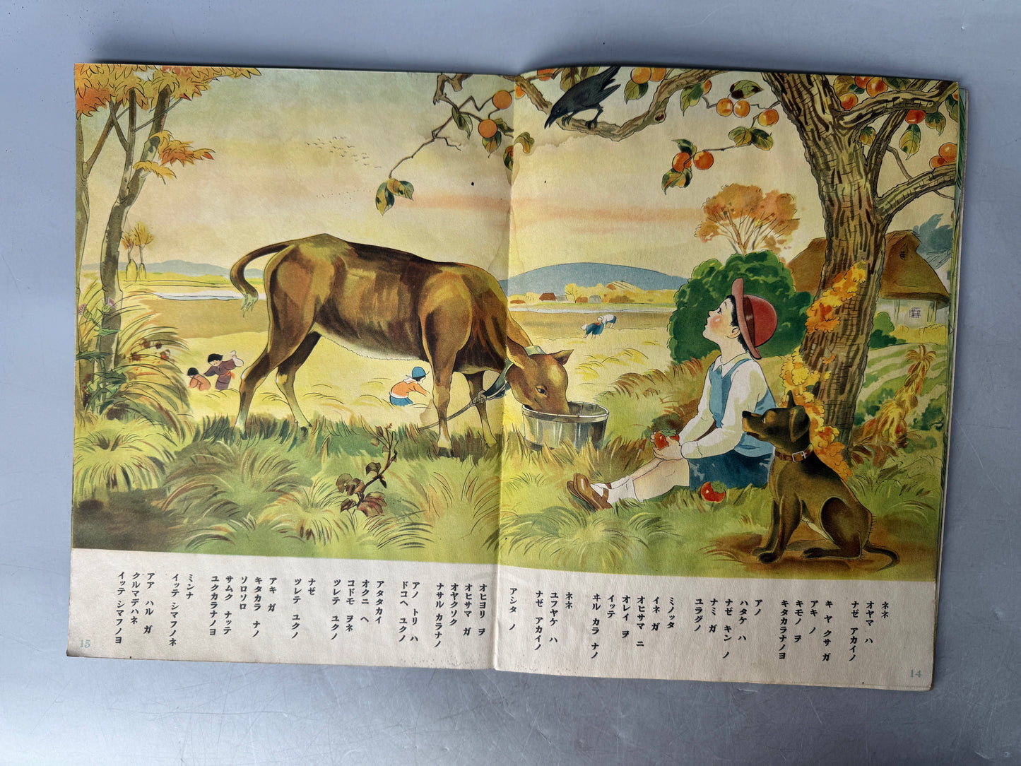 Y8977 PICTURE BOOK Prewar Kinder Books spring summer autumn winter Japan antique