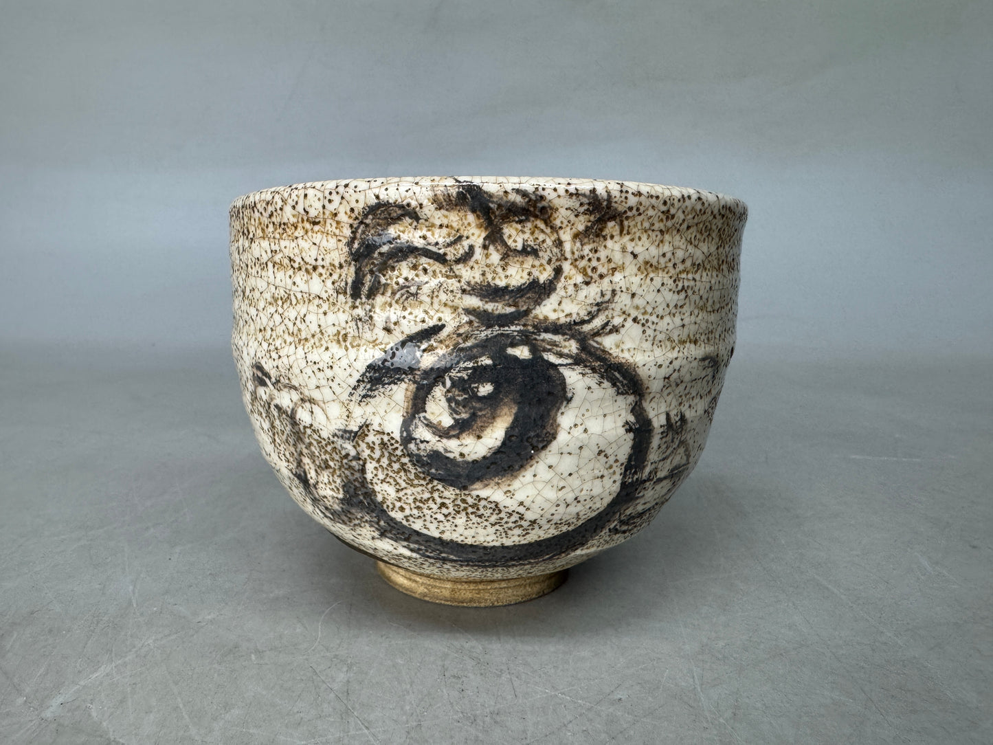 Y8981 CHAWAN Mino-ware bowl jewel signed Japan antique tea ceremony cup pottery