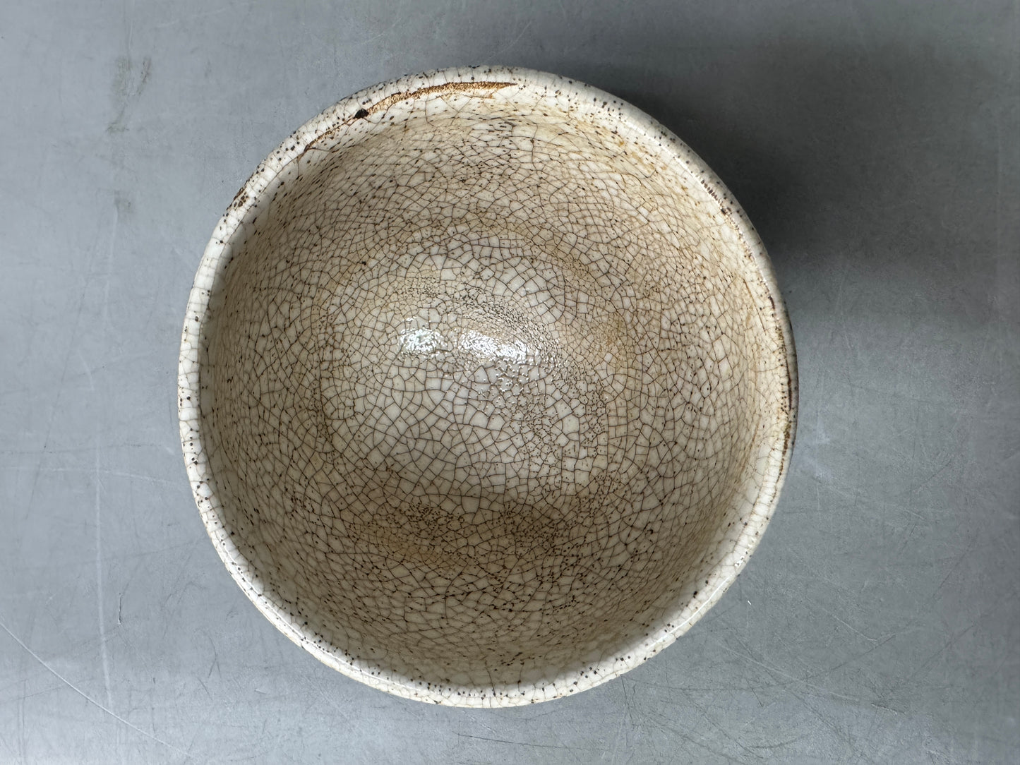 Y8981 CHAWAN Mino-ware bowl jewel signed Japan antique tea ceremony cup pottery