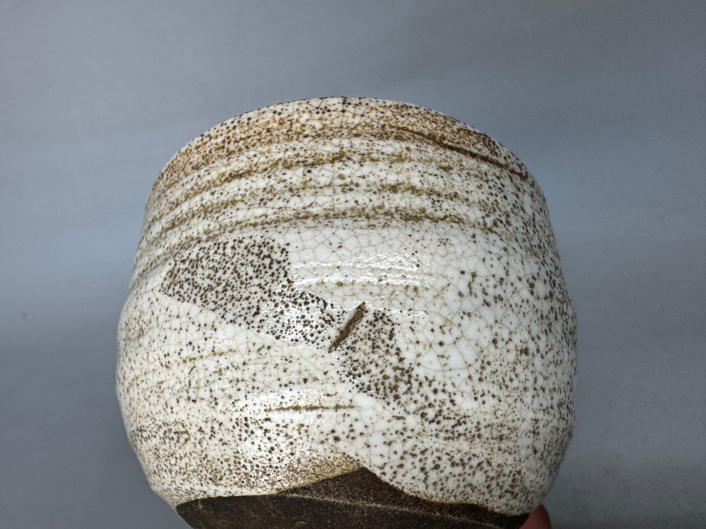 Y8981 CHAWAN Mino-ware bowl jewel signed Japan antique tea ceremony cup pottery