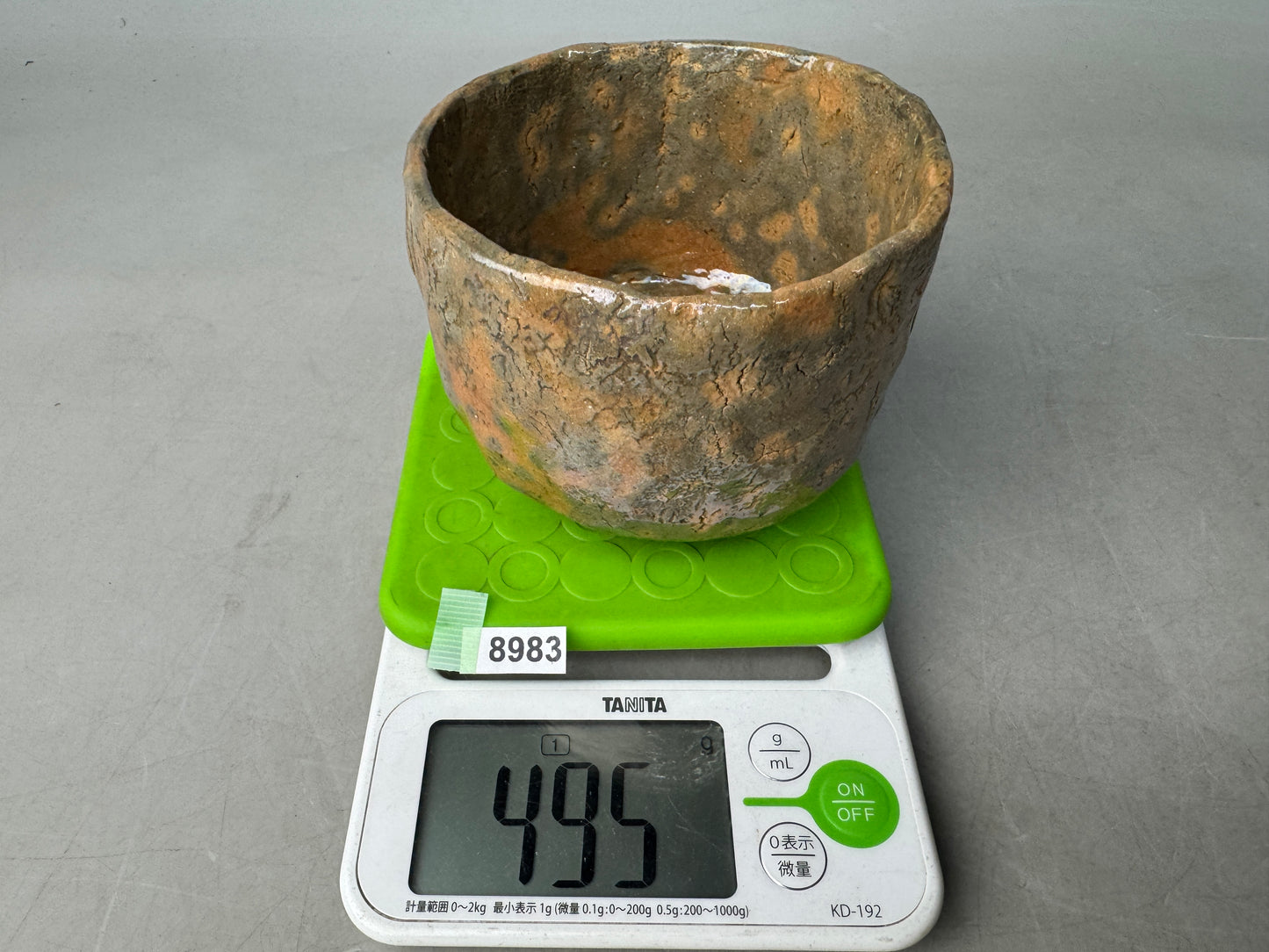 Y8983 CHAWAN Raku-ware red tube bowl unsigned Japan antique tea ceremony pottery
