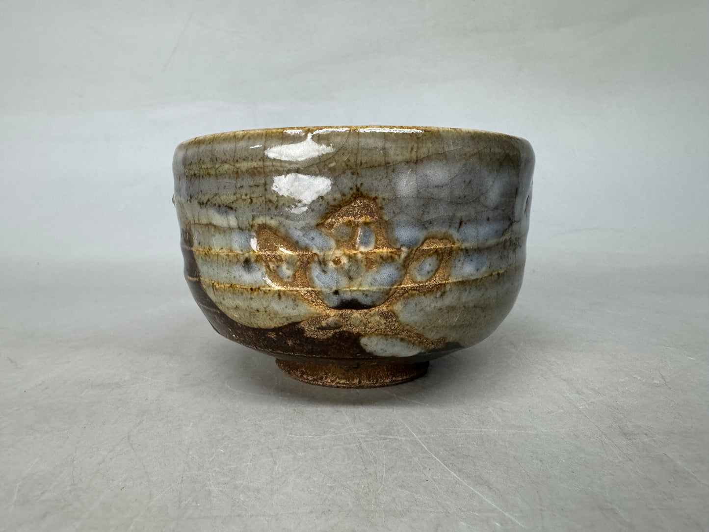 Y8985 CHAWAN Seto-ware bowl signed Japan antique tea ceremony pottery tableware