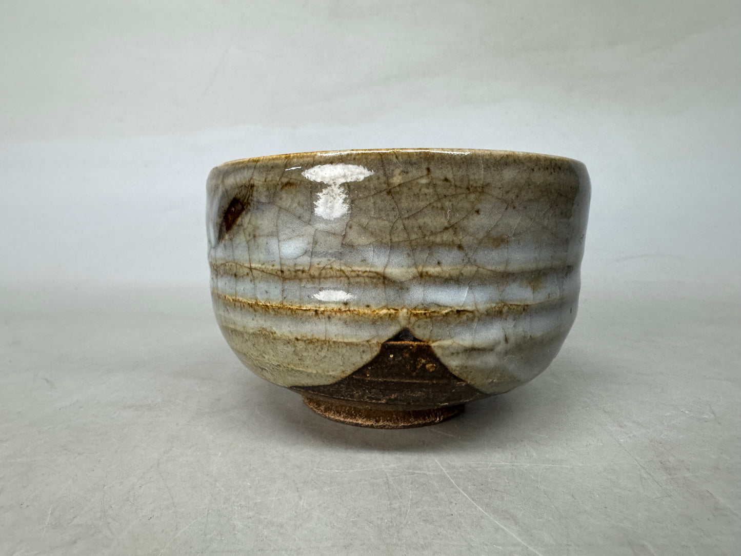 Y8985 CHAWAN Seto-ware bowl signed Japan antique tea ceremony pottery tableware