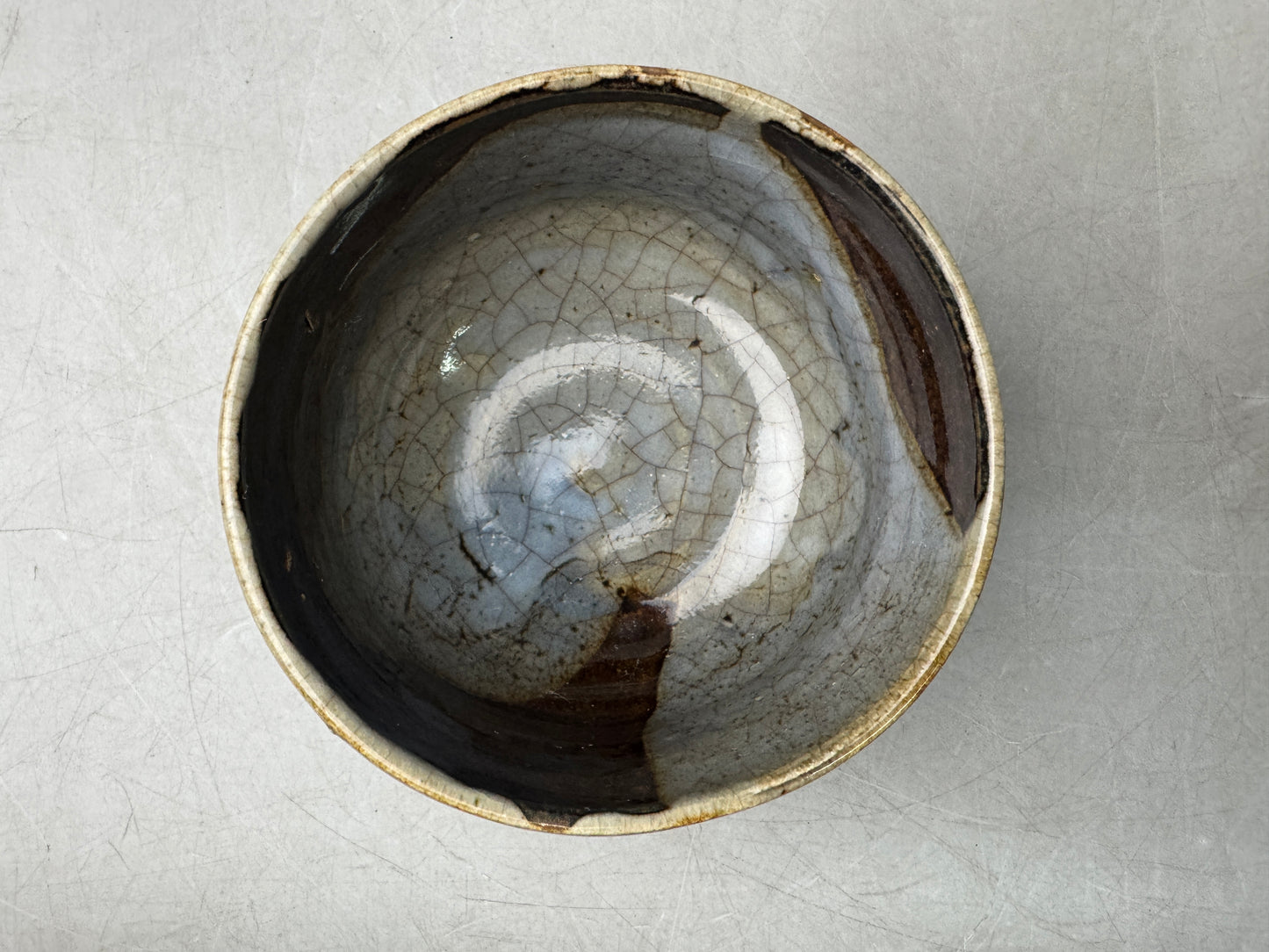 Y8985 CHAWAN Seto-ware bowl signed Japan antique tea ceremony pottery tableware