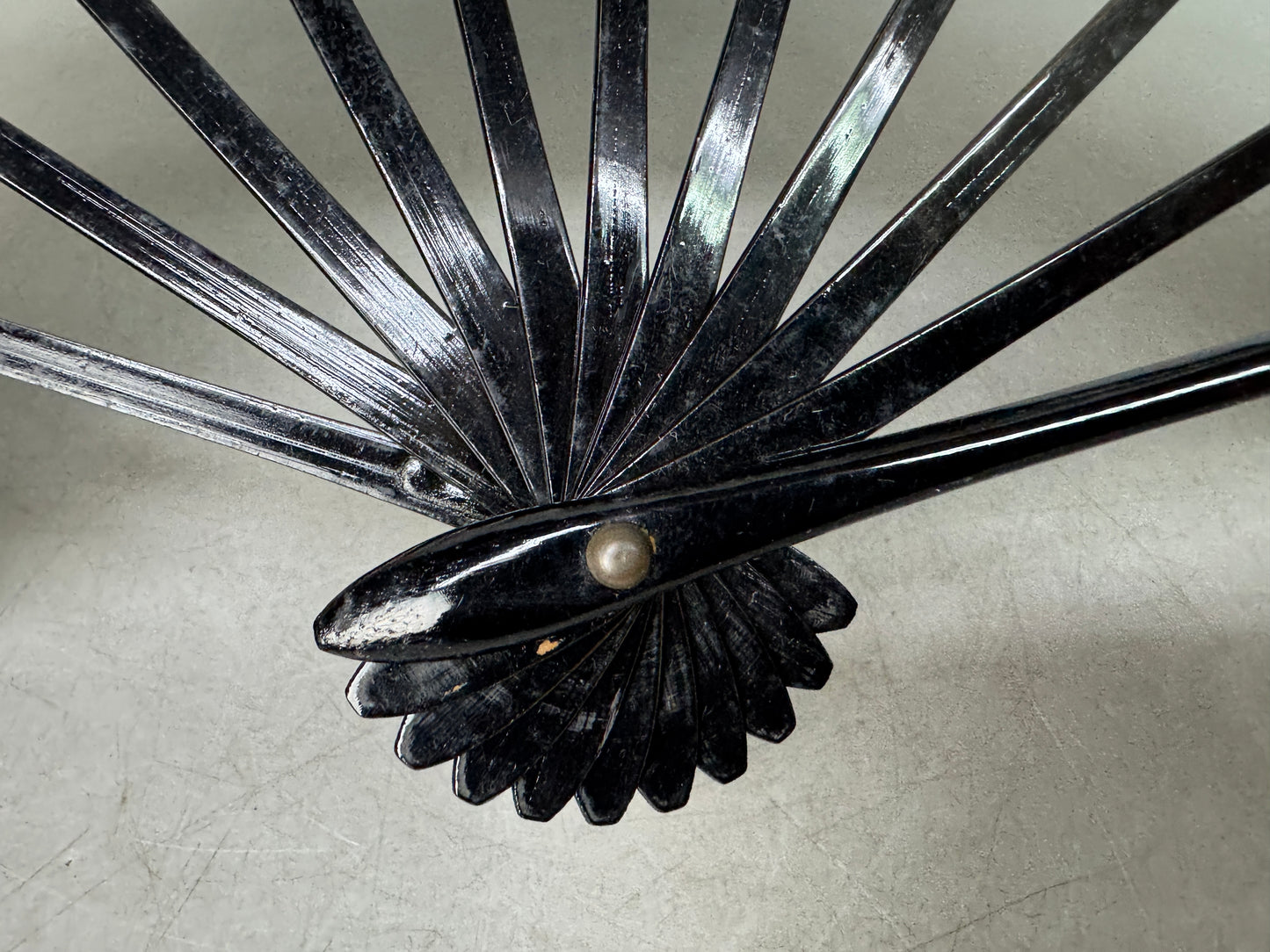 Y8991 SENSU folding Dancer's Fan crane Japan antique vintage kimono accessory