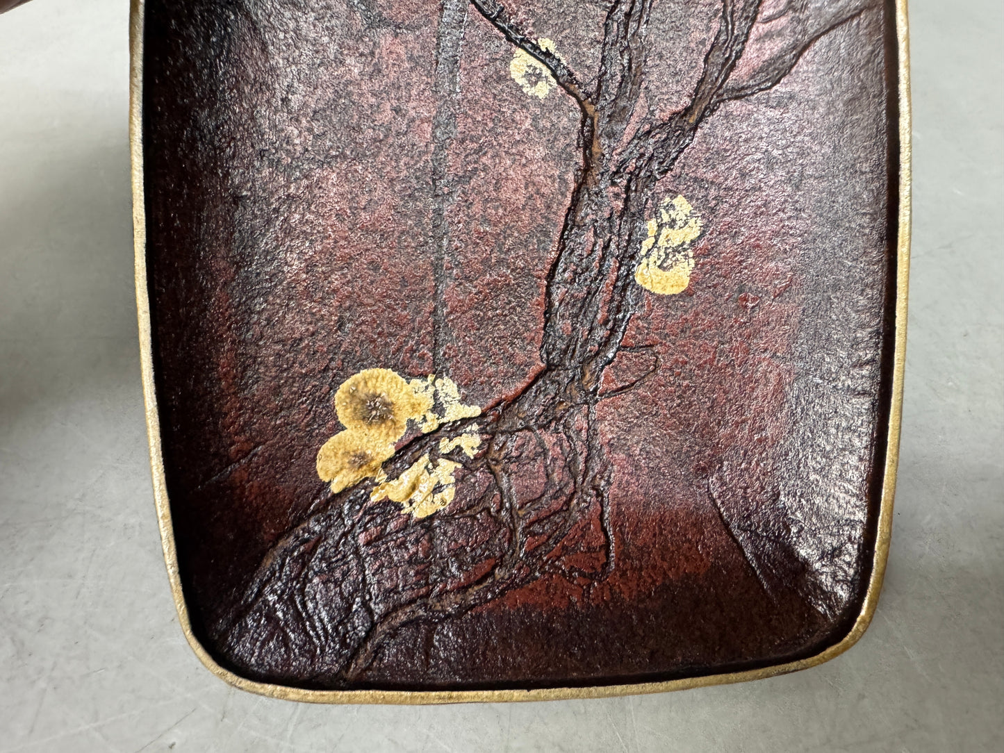 Y8992 DISH Makie small plates set of 5 signed Cherry blossoms Japan antique