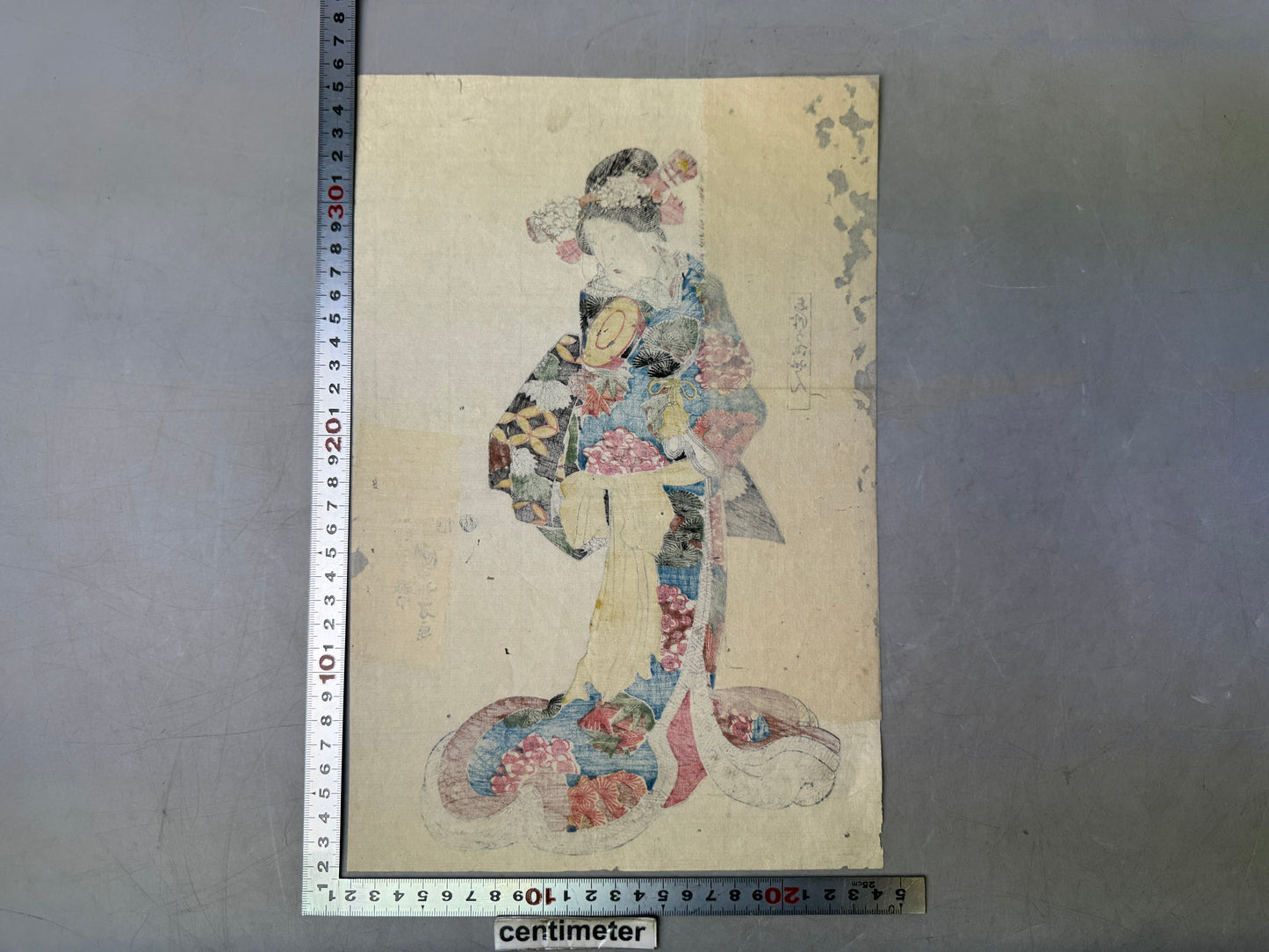Y9003 WOODBLOCK PRINT Kuniyoshi Beauty backing Japan Ukiyoe antique art interior