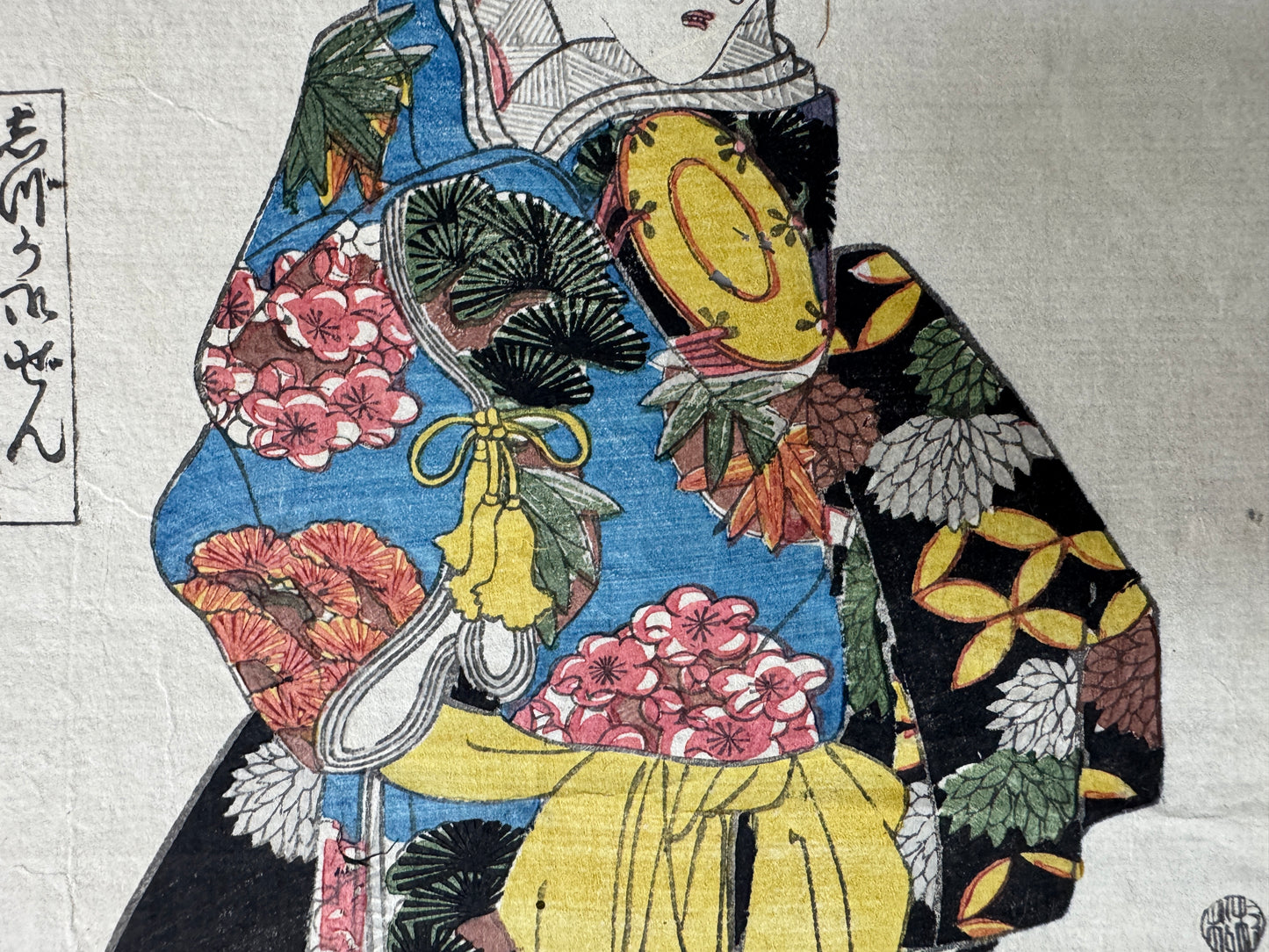 Y9003 WOODBLOCK PRINT Kuniyoshi Beauty backing Japan Ukiyoe antique art interior