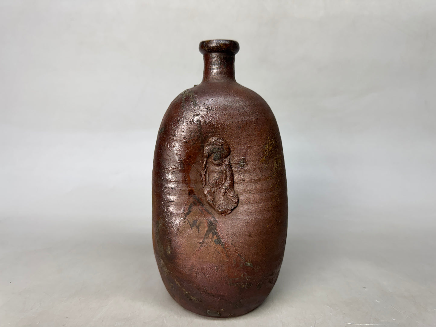 Y9010 CHOUSHI Bizen-ware Ningyo tokkuri sake bottle box Japan antique tableware