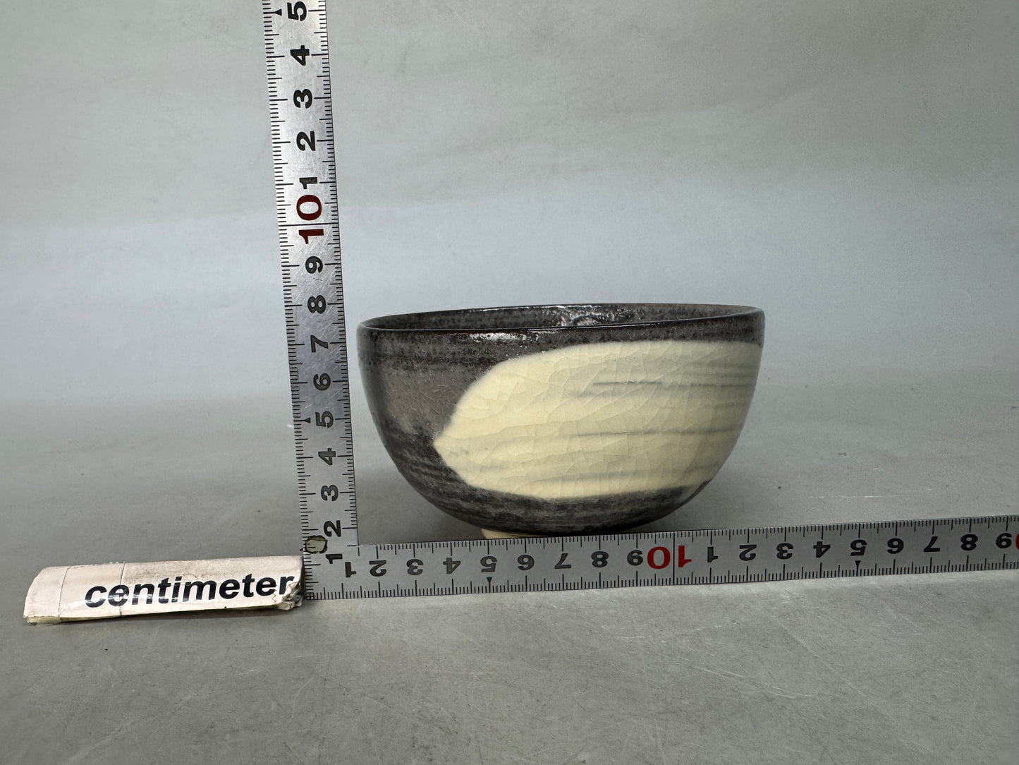 Y9013 CHAWAN Seto-ware hakeme brushmark bowl signed Japan antique tea ceremony