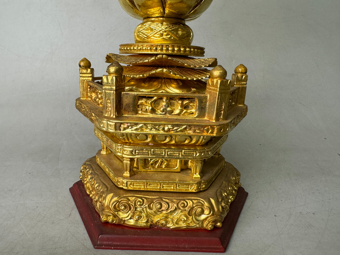 Y9018 STATUE wood carving Amitabha Buddha figurine Japan antique Buddhism art