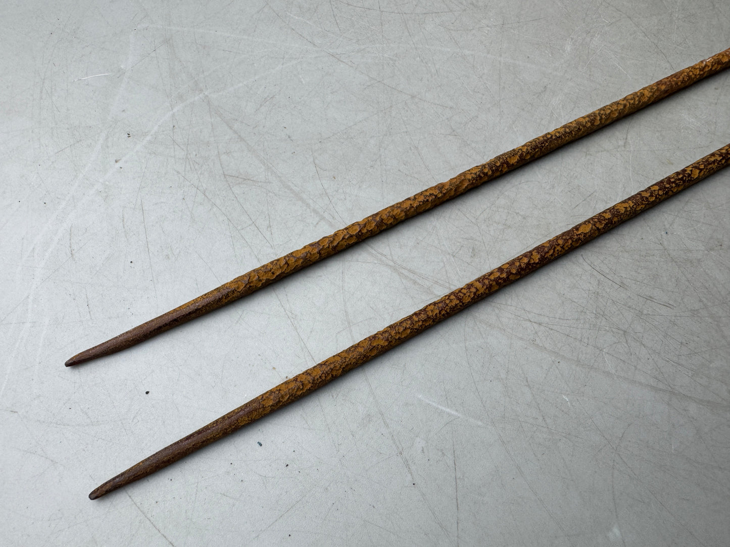 Y9025 HIBASHI Iron chopsticks ash leveling tool box Japan Tea Ceremoy antique