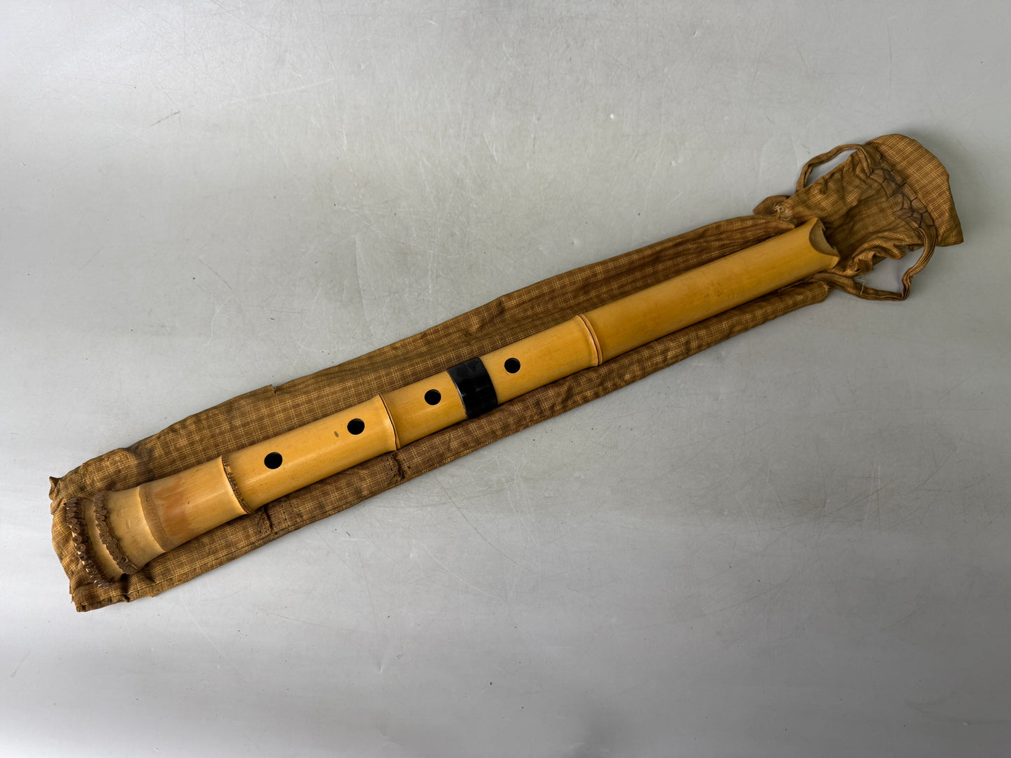 Y9027 SHAKUHACHI Bamboo flute Tozan style signed Japan antique traditional music