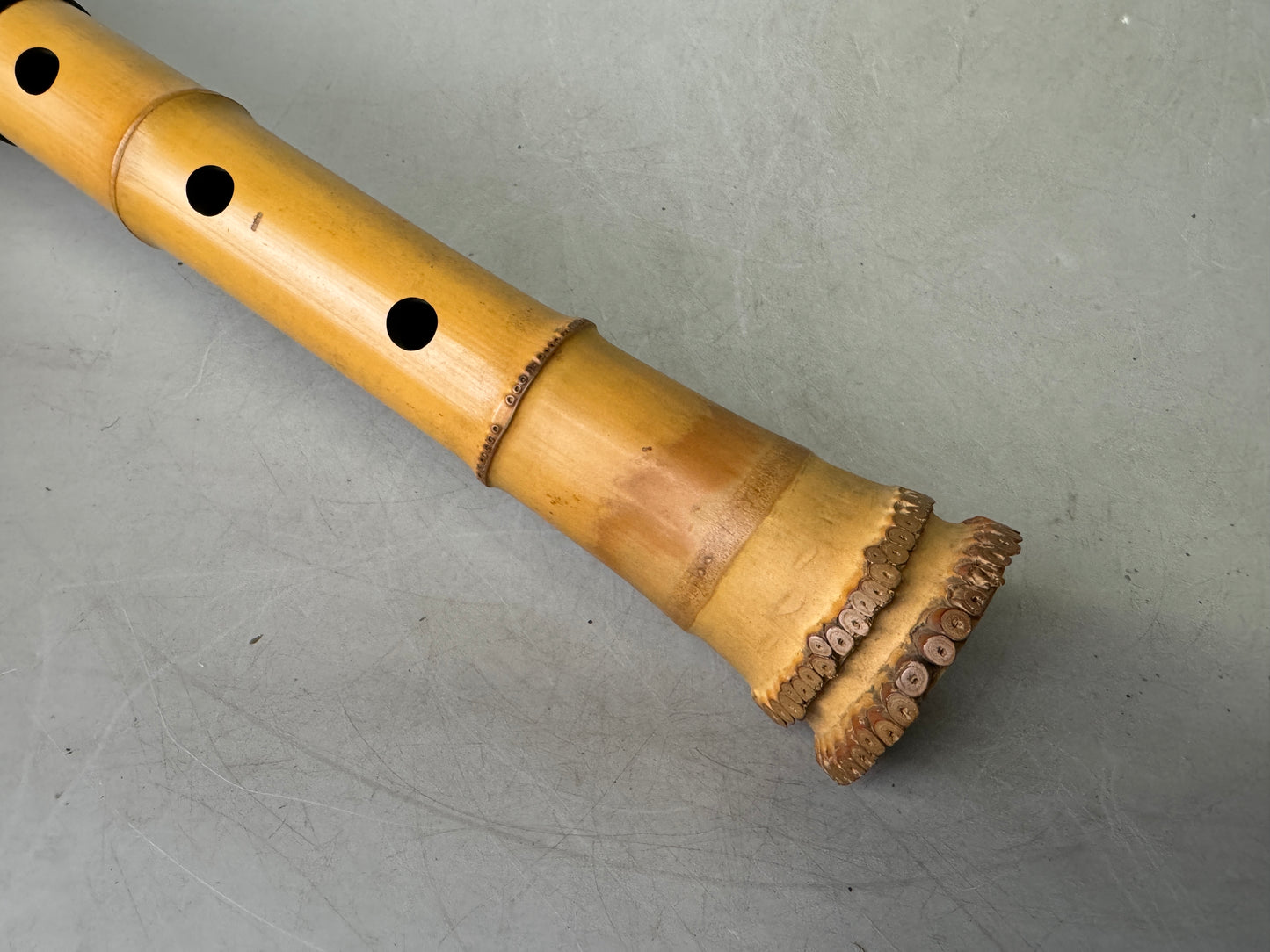 Y9027 SHAKUHACHI Bamboo flute Tozan style signed Japan antique traditional music