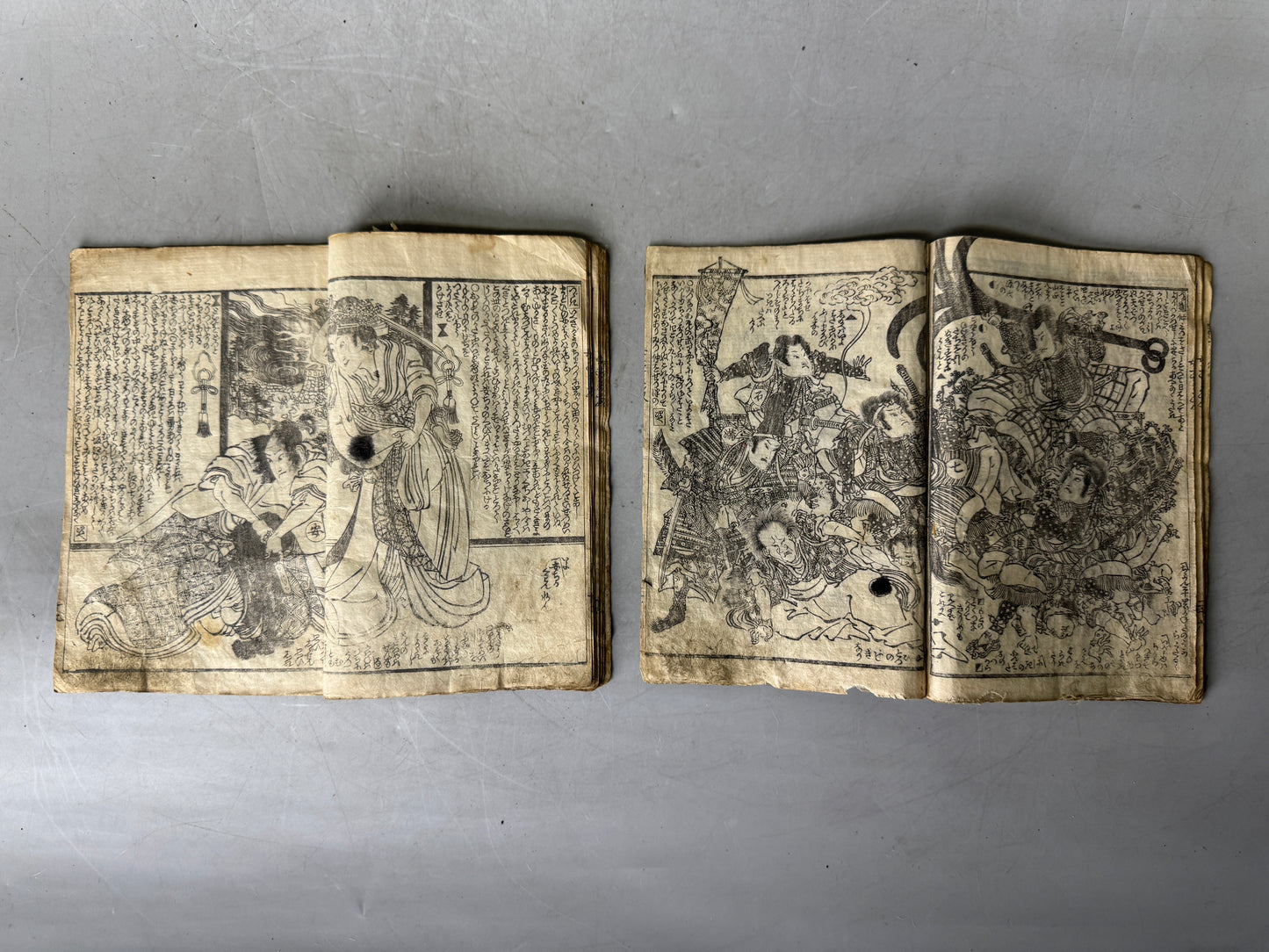 Y9031 WOODBLOCK PRINT Japanese books set of 2 Japan Ukiyoe antique document art