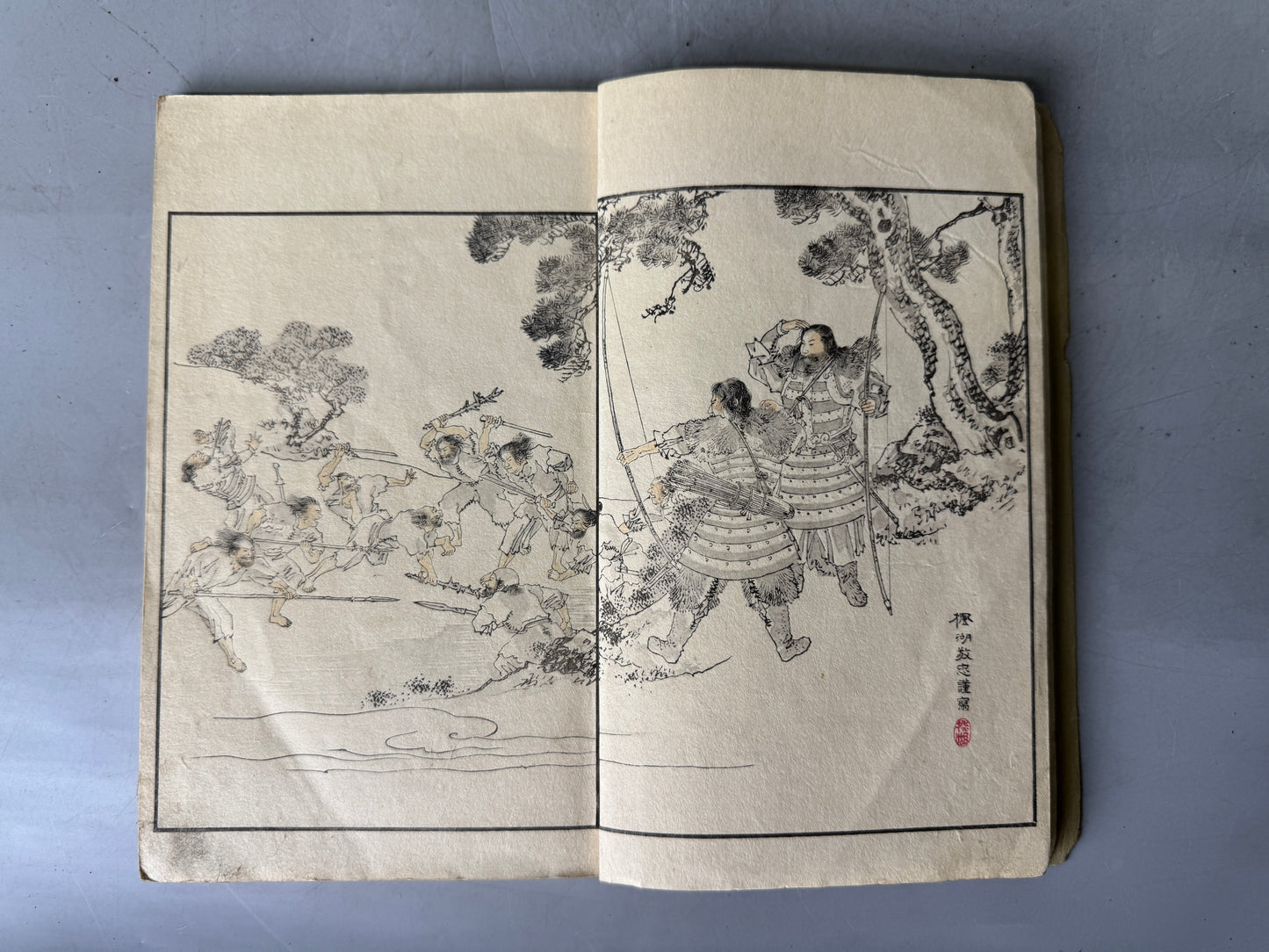 Y9034 WOODBLOCK PRINT Japanese book Nihon Gaho Japan Ukiyoe antique document