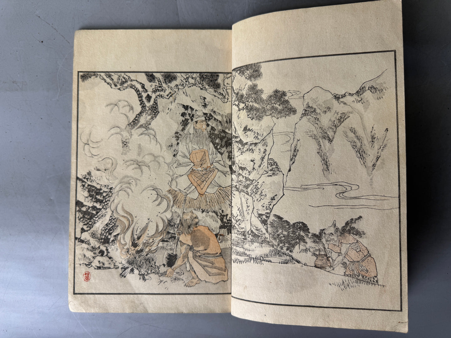 Y9034 WOODBLOCK PRINT Japanese book Nihon Gaho Japan Ukiyoe antique document