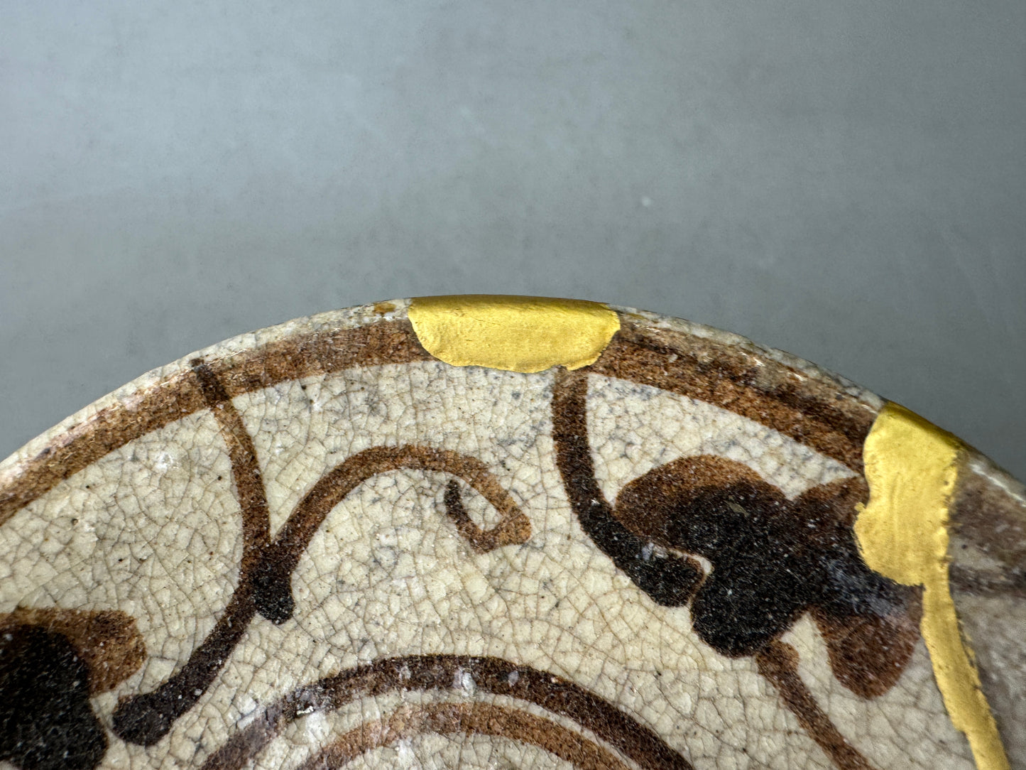 Y9036 DISH Shino-ware small plate kintsugi Japan antique tableware kitchen