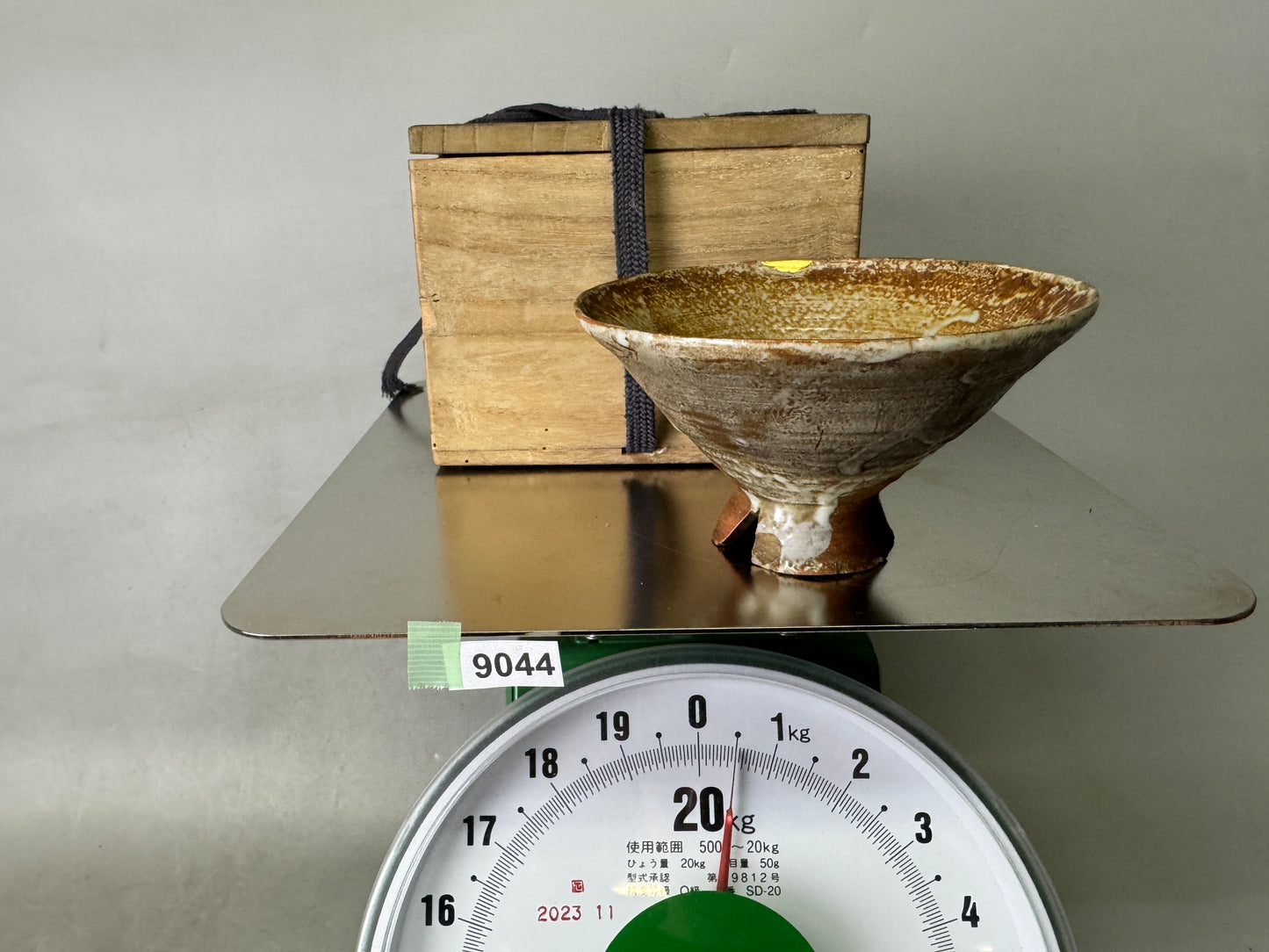 Y9044 CHAWAN Kyo-ware Ninsei bowl kintsugi box Japan antique tea ceremony cup