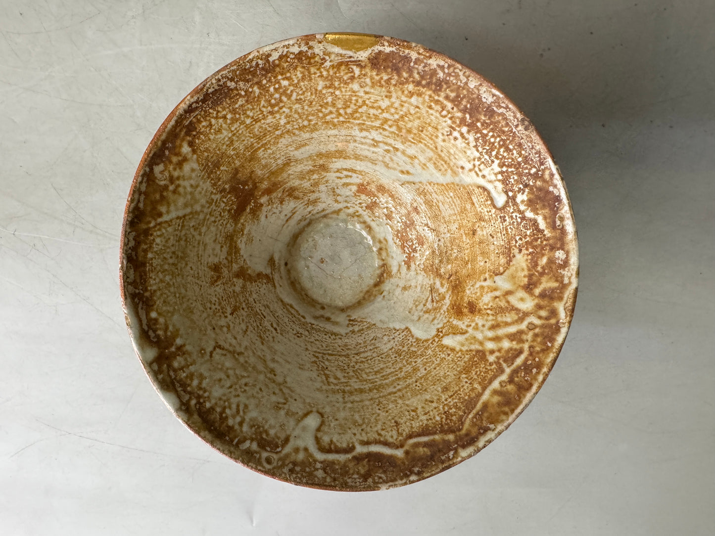 Y9044 CHAWAN Kyo-ware Ninsei bowl kintsugi box Japan antique tea ceremony cup