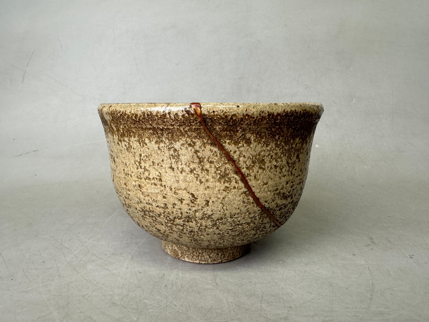 Y9045 CHAWAN Souma-ware bowl kintsugi box horse Japan antique tea ceremony cup