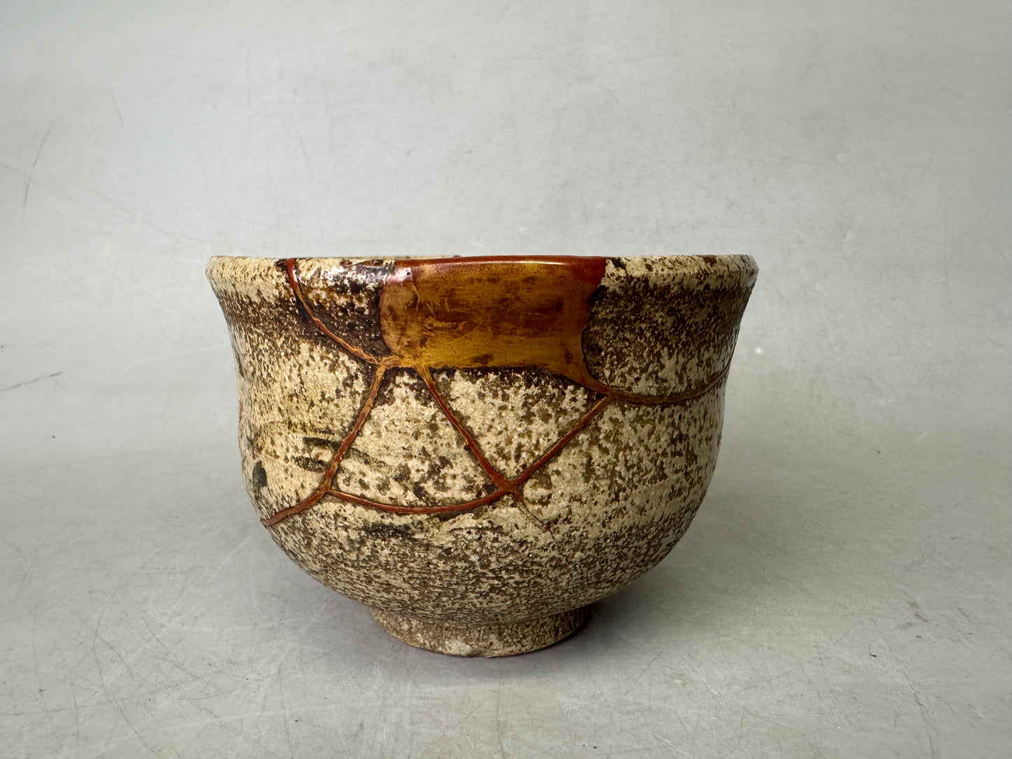 Y9045 CHAWAN Souma-ware bowl kintsugi box horse Japan antique tea ceremony cup