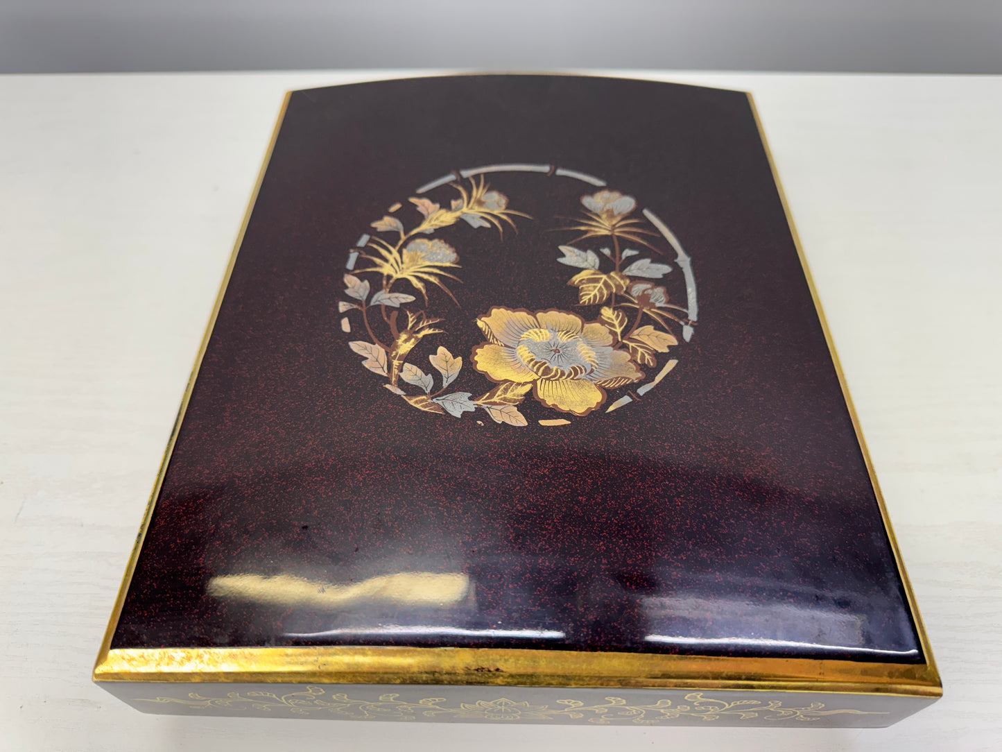 Y9053 Buddhist Altar Makie Japanese hymn box sutra book Japan antique Buddhism