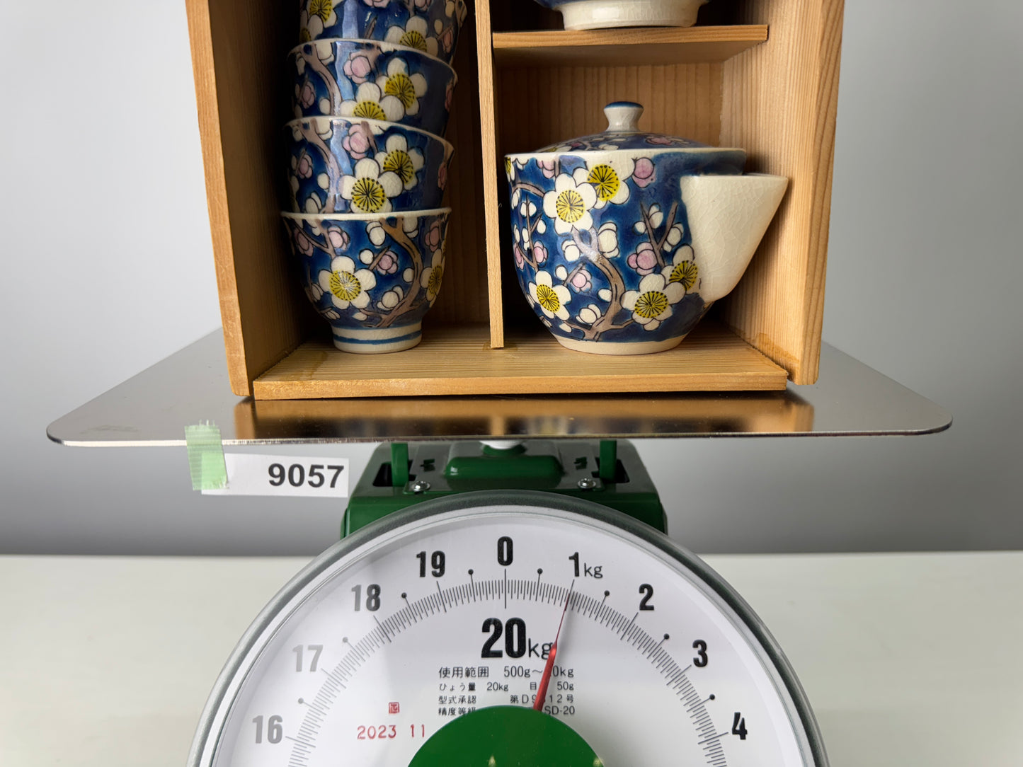 Y9057 KYUSU Kutani-ware teapot tea pot chawan cup set signed box Japan antique